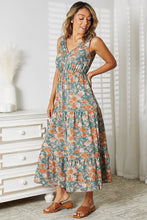 Load image into Gallery viewer, Perfee Floral V-Neck Tiered Sleeveless Dress
