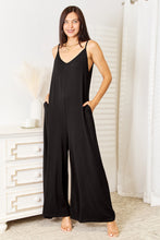 Load image into Gallery viewer, Double Take Full Size Soft Rayon Spaghetti Strap Tied Wide Leg Jumpsuit