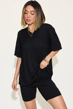 Load image into Gallery viewer, Basic Bae Full Size V-Neck Drop Shoulder T-Shirt and Shorts Set