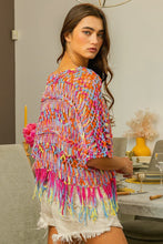 Load image into Gallery viewer, BiBi Openwork Fringed Knit Cover Up