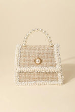 Load image into Gallery viewer, Fame Pearly Trim Woven Handbag