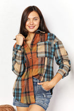 Load image into Gallery viewer, Double Take Plaid Curved Hem Shirt Jacket with Breast Pockets