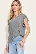 Load image into Gallery viewer, Basic Bae Full Size Bamboo Notched Ruffled Short Sleeve T-Shirt