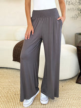 Load image into Gallery viewer, Double Take Full Size Smocked Wide Waistband Wide Leg Pants