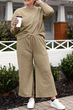 Load image into Gallery viewer, Double Take Full Size Textured Long Sleeve Top and Drawstring Pants Set