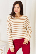 Load image into Gallery viewer, Double Take Striped Boat Neck Sweater