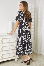 Load image into Gallery viewer, Printed Surplice Balloon Sleeve Dress