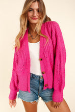 Load image into Gallery viewer, Haptics Full Size Button Down Crop Long Sleeve Cardigan