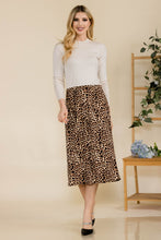 Load image into Gallery viewer, Celeste Full Size Leopard A-Line Midi Skirt