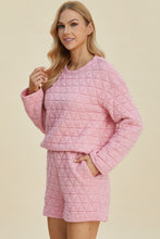 Load image into Gallery viewer, Double Take Full Size Texture Round Neck Long Sleeve Top and Shorts Set